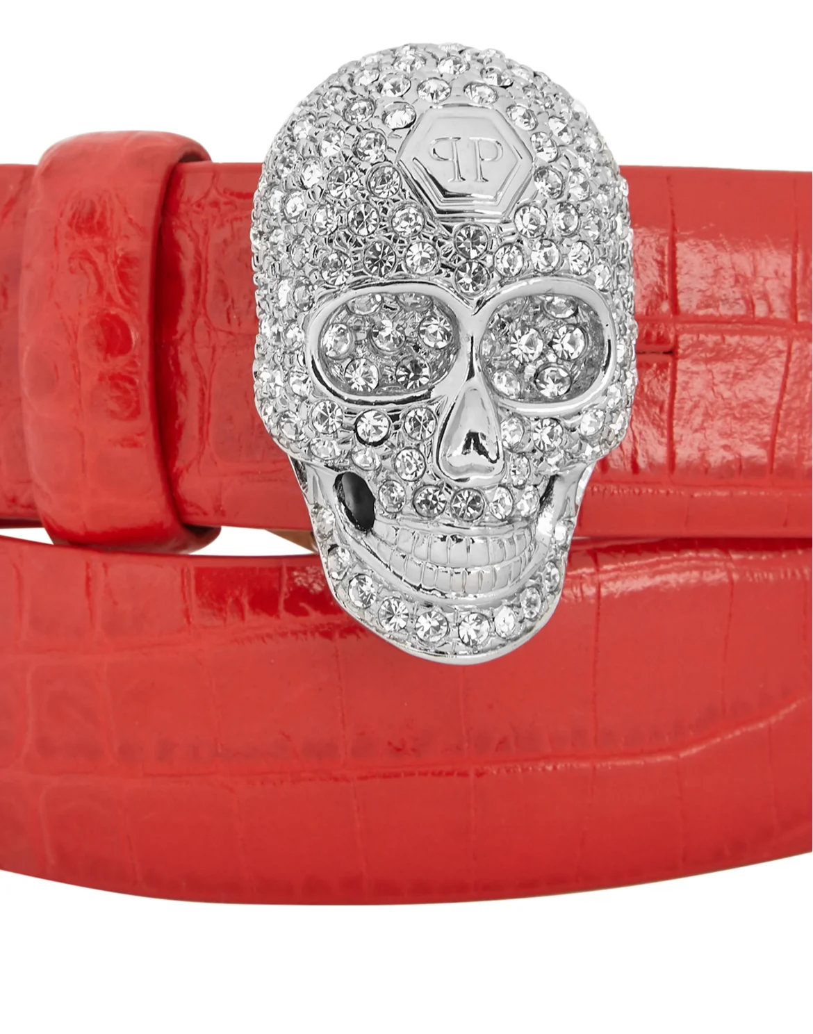Belt Skull crystal, цвет: Красный