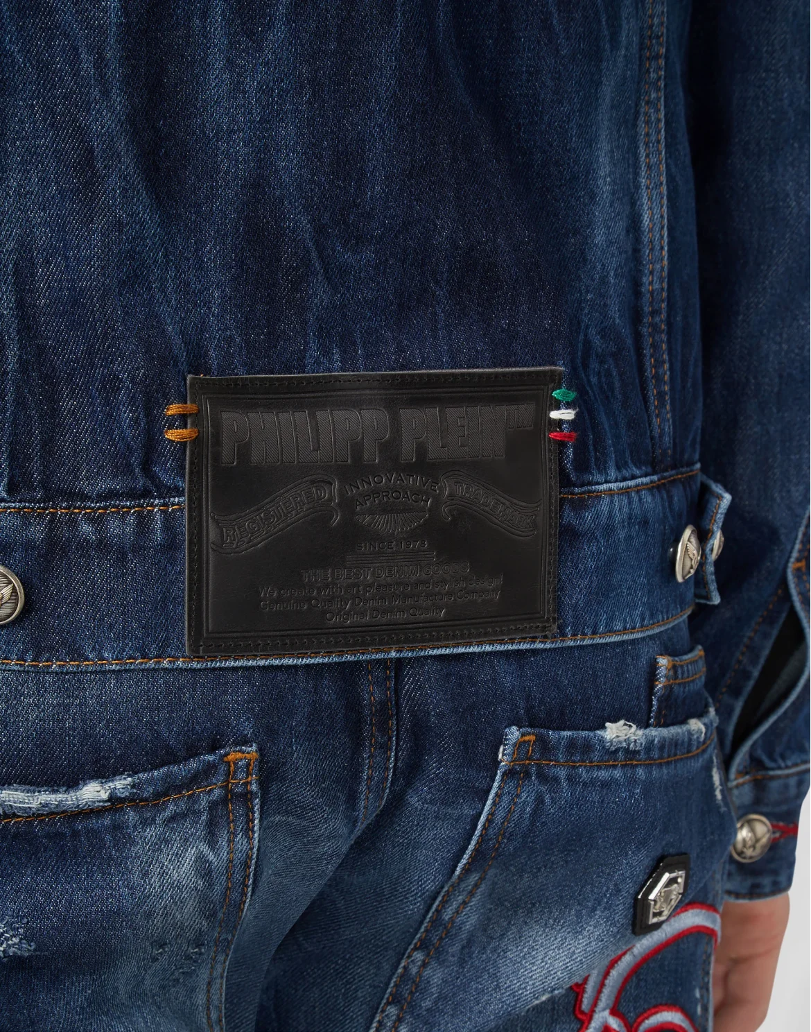 Denim Jacket Outline Skull, цвет: Синий