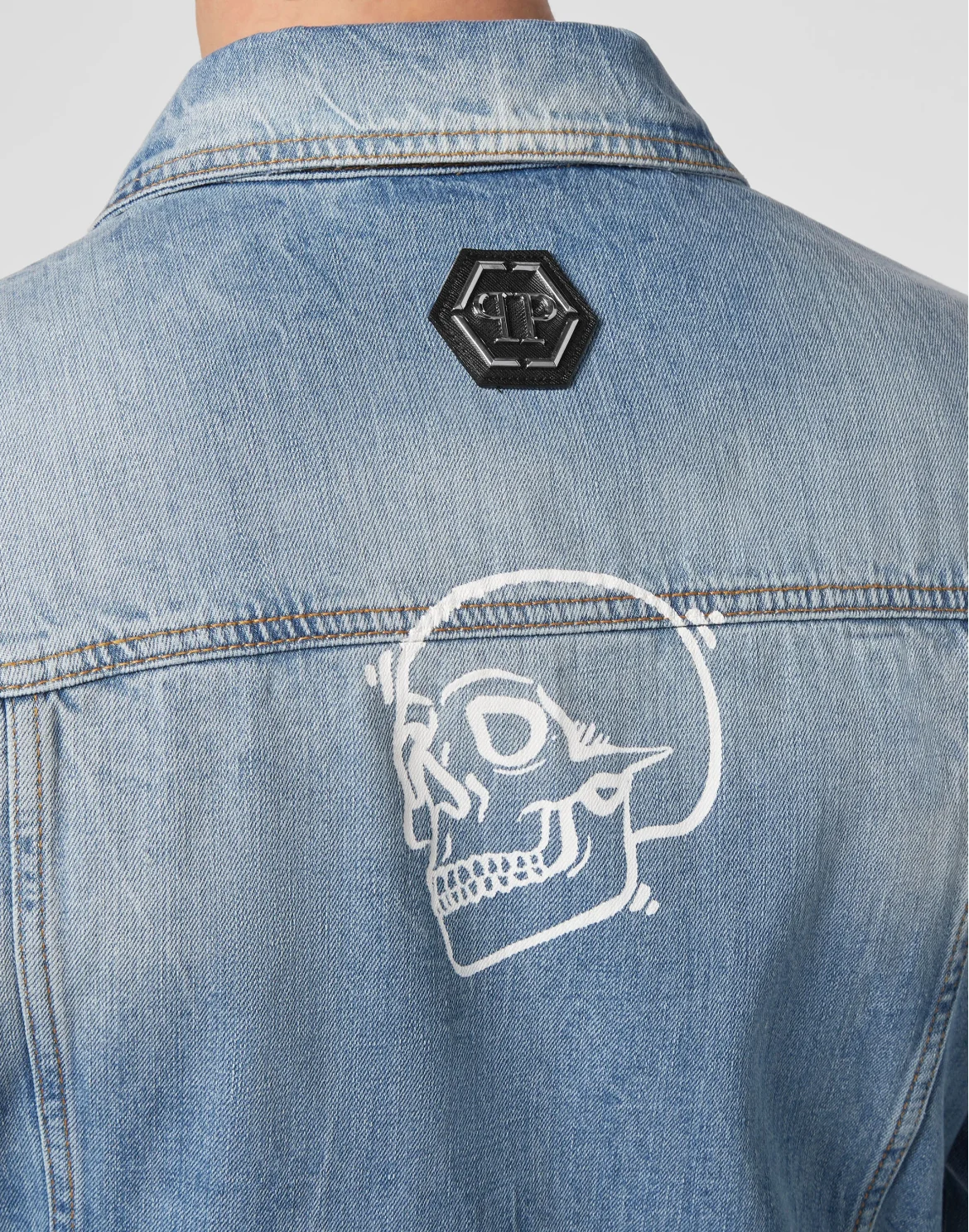 Denim Jacket Allover outline Skull, цвет: Синий