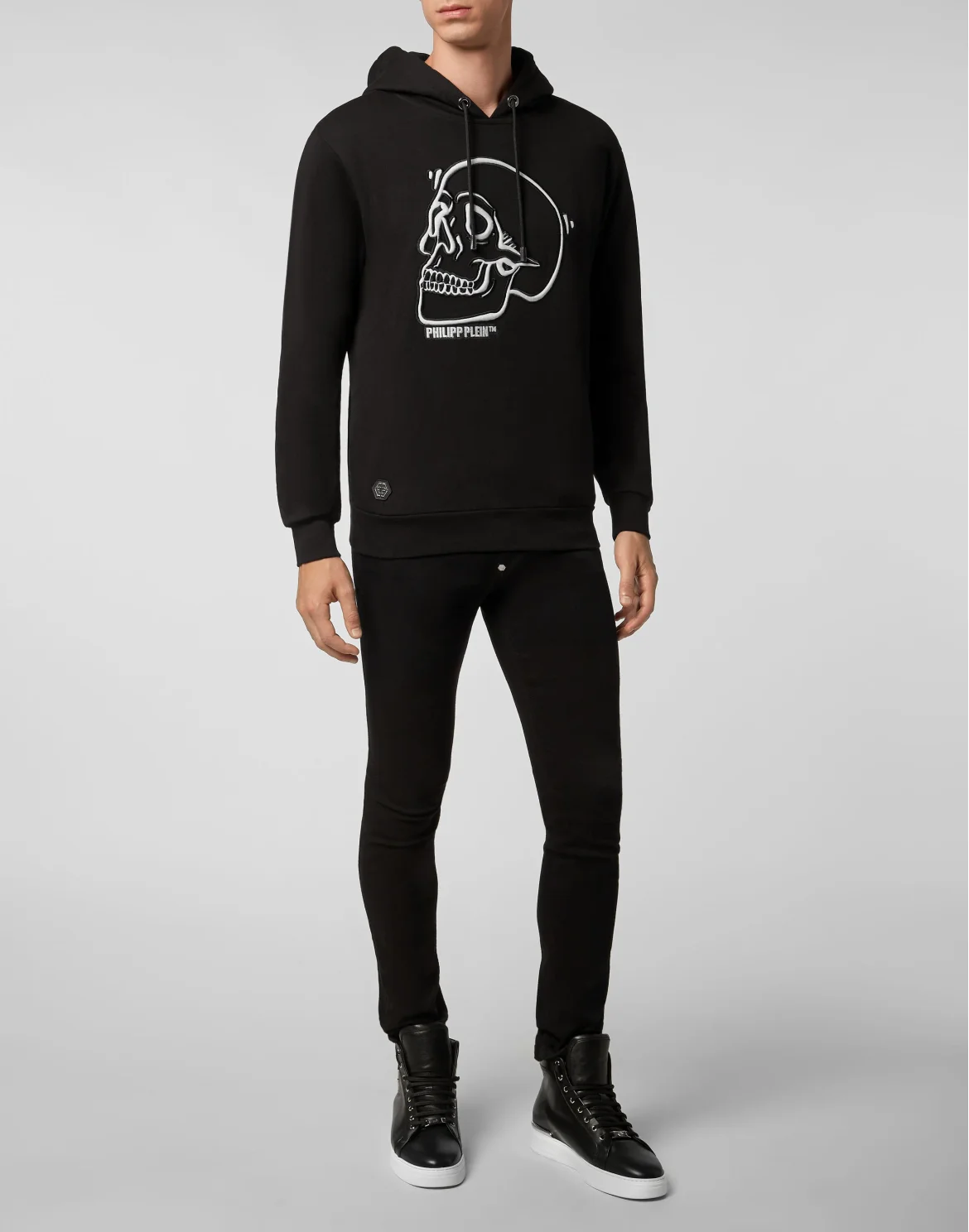 Hoodie sweatshirt Outline Skull, цвет: Черный