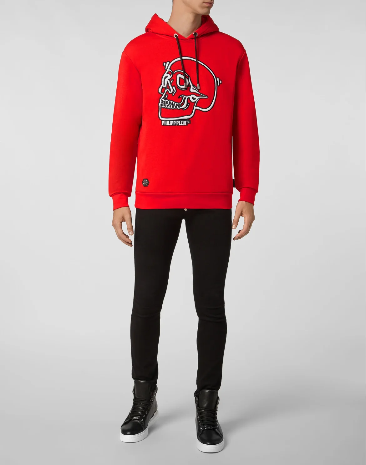 Hoodie sweatshirt Outline Skull, цвет: Красный