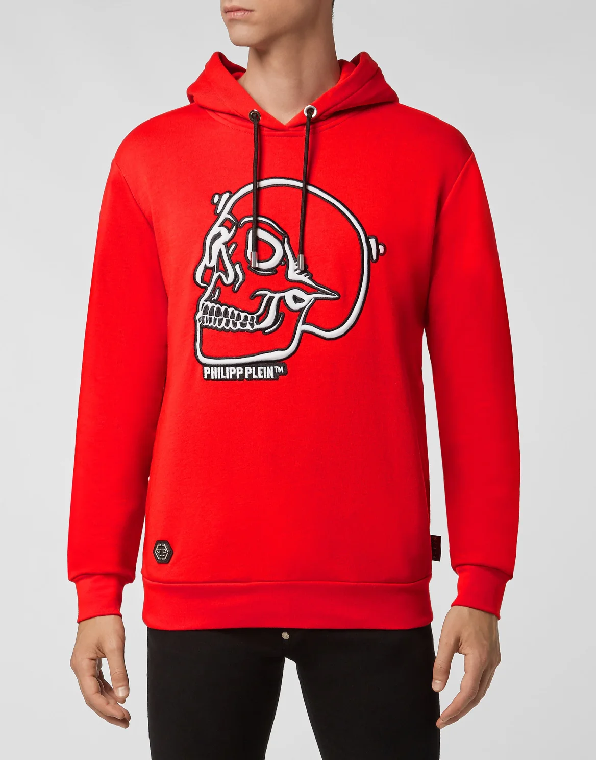 Hoodie sweatshirt Outline Skull, цвет: Красный