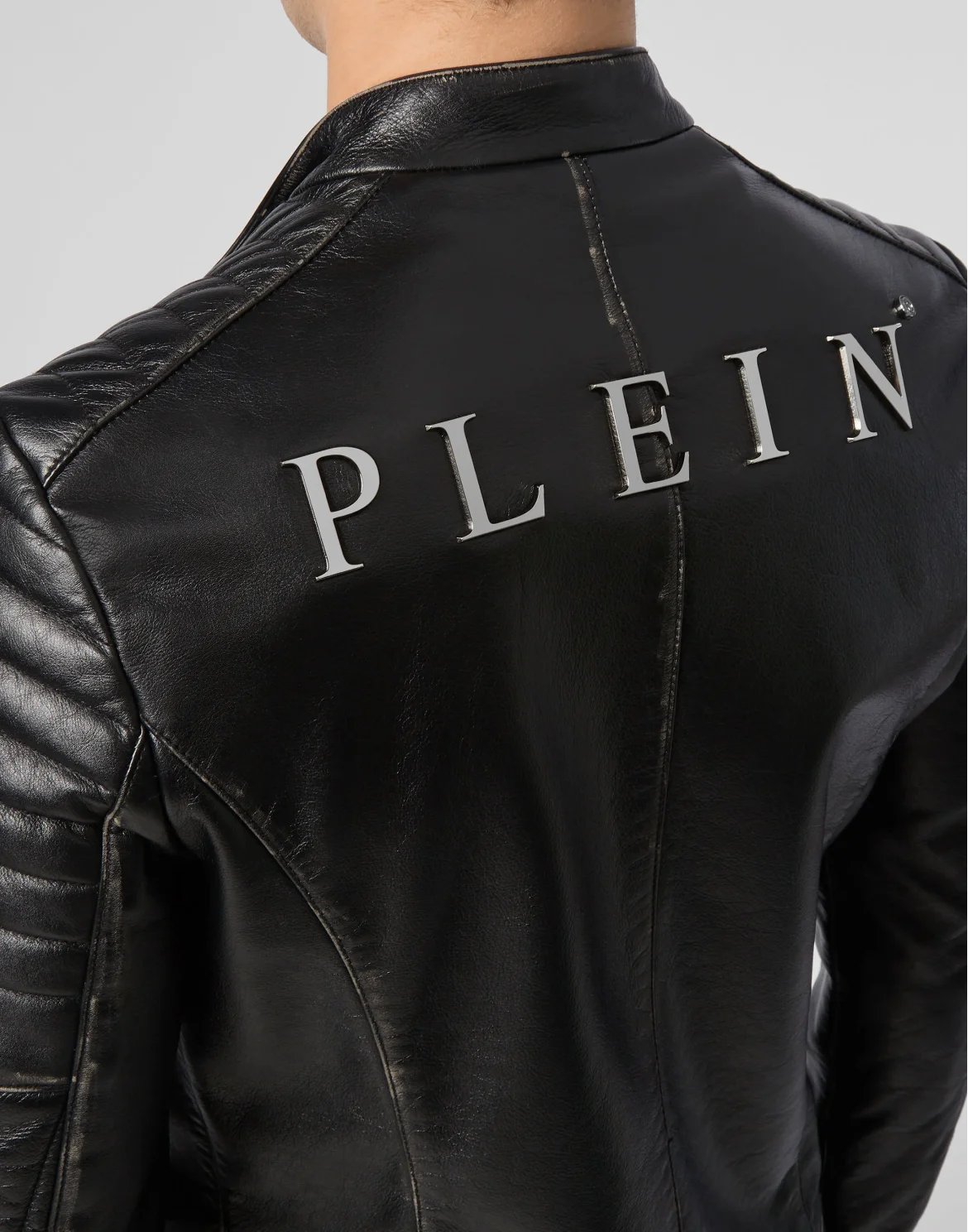 Leather Biker Iconic Plein, цвет: Черный