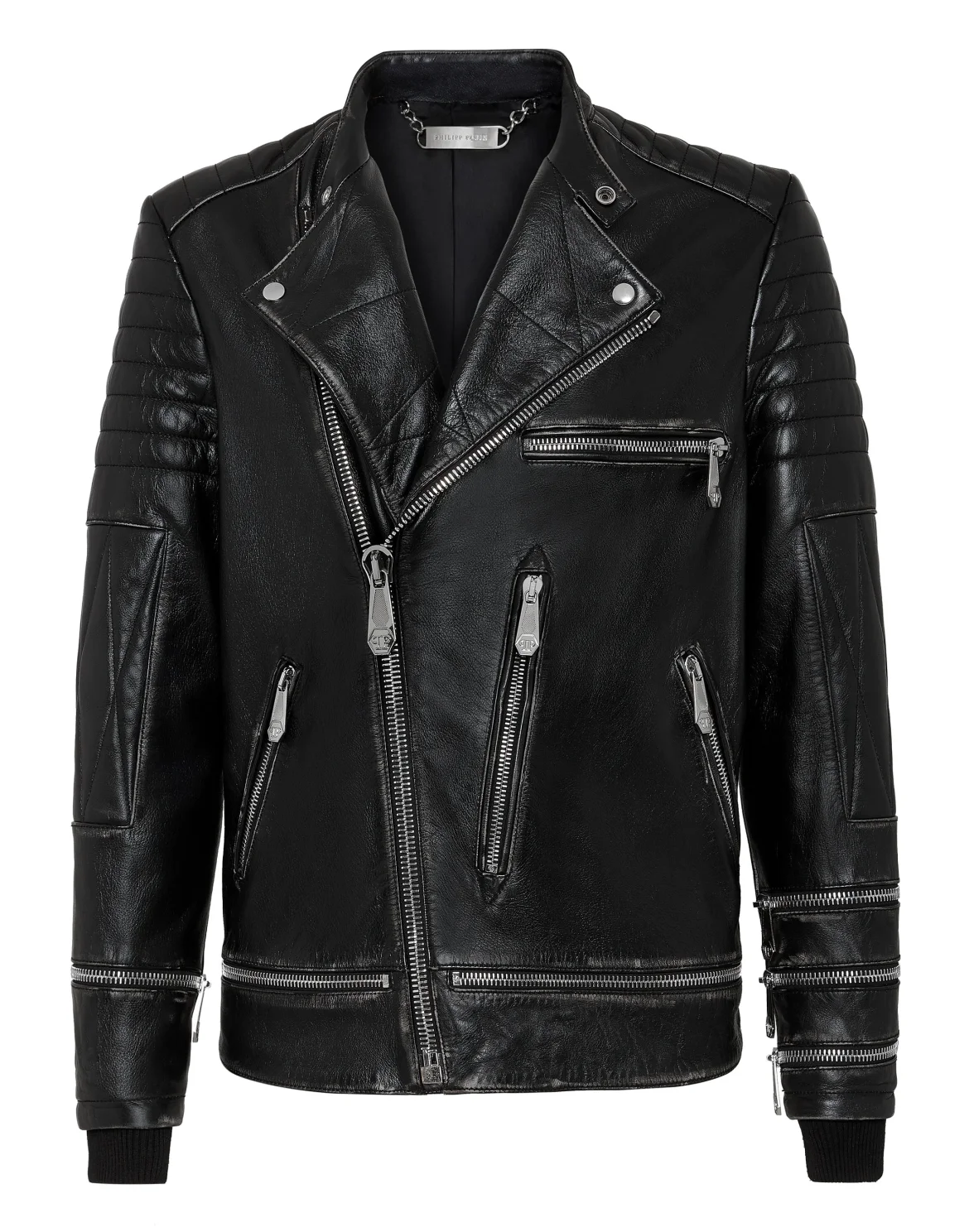 Leather Biker Iconic Plein, цвет: Черный