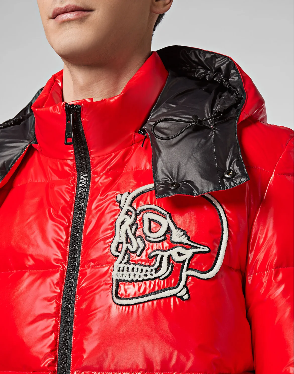 Nylon Jacket  Outline Skull, цвет: Красный