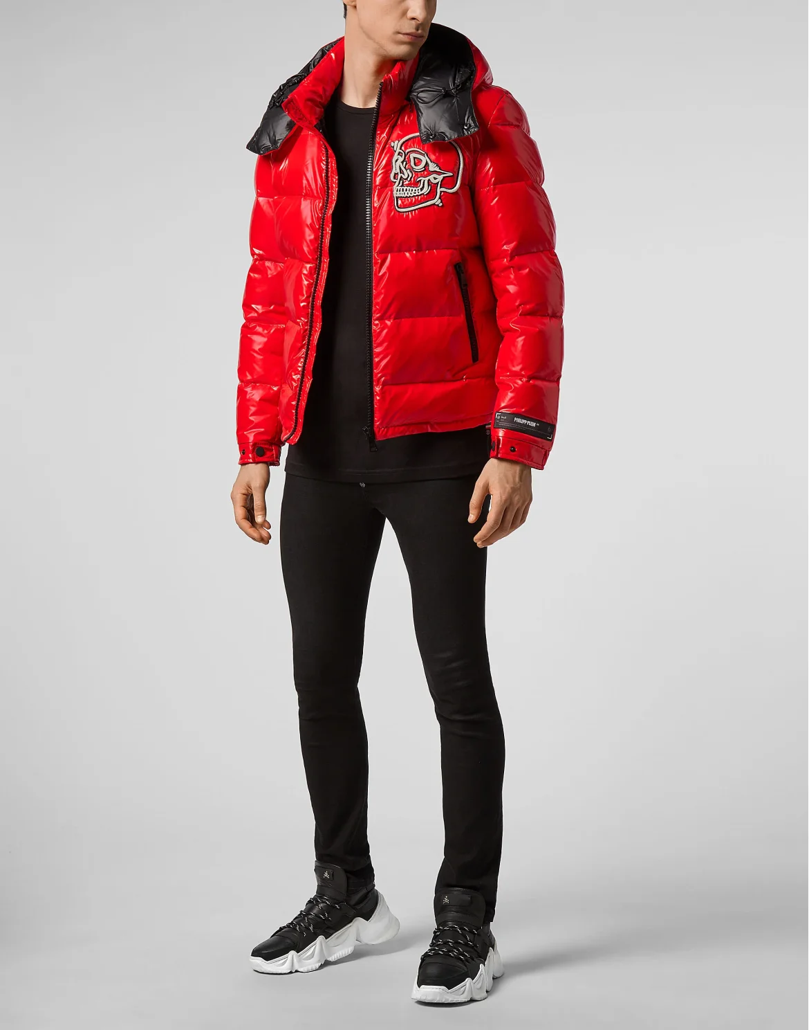 Nylon Jacket  Outline Skull, цвет: Красный