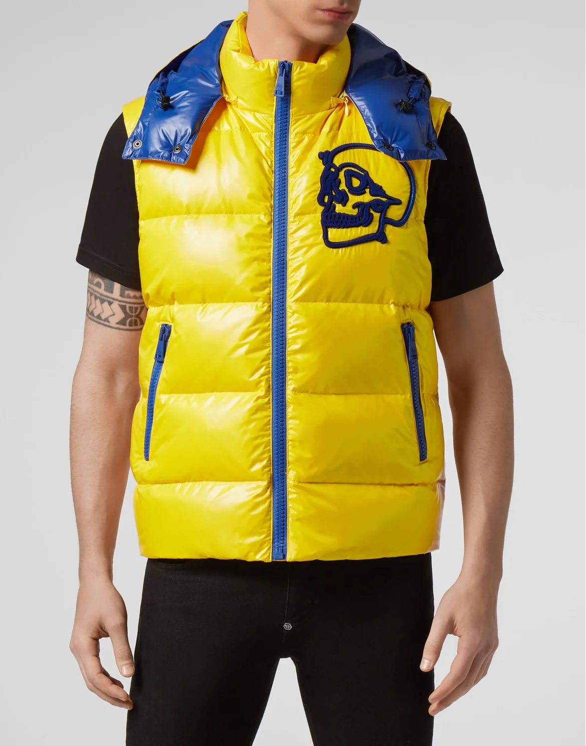 Nylon Short Vest  Outline Skull, цвет: Желтый