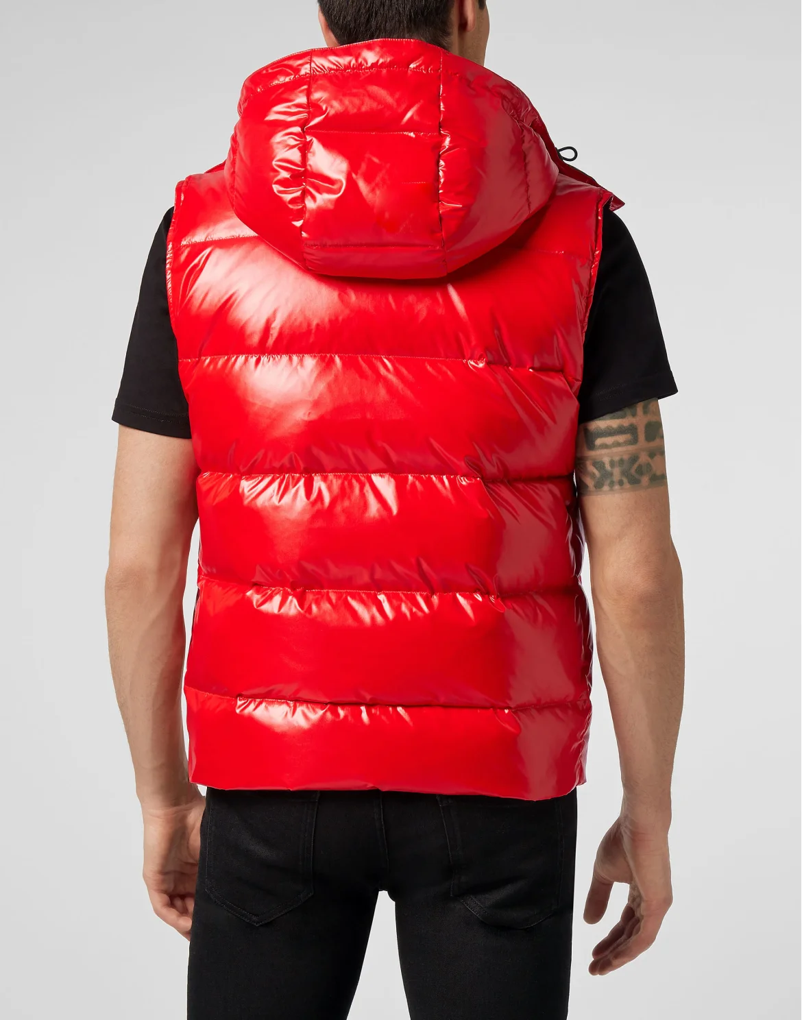 Nylon Short Vest  Outline Skull, цвет: Красный