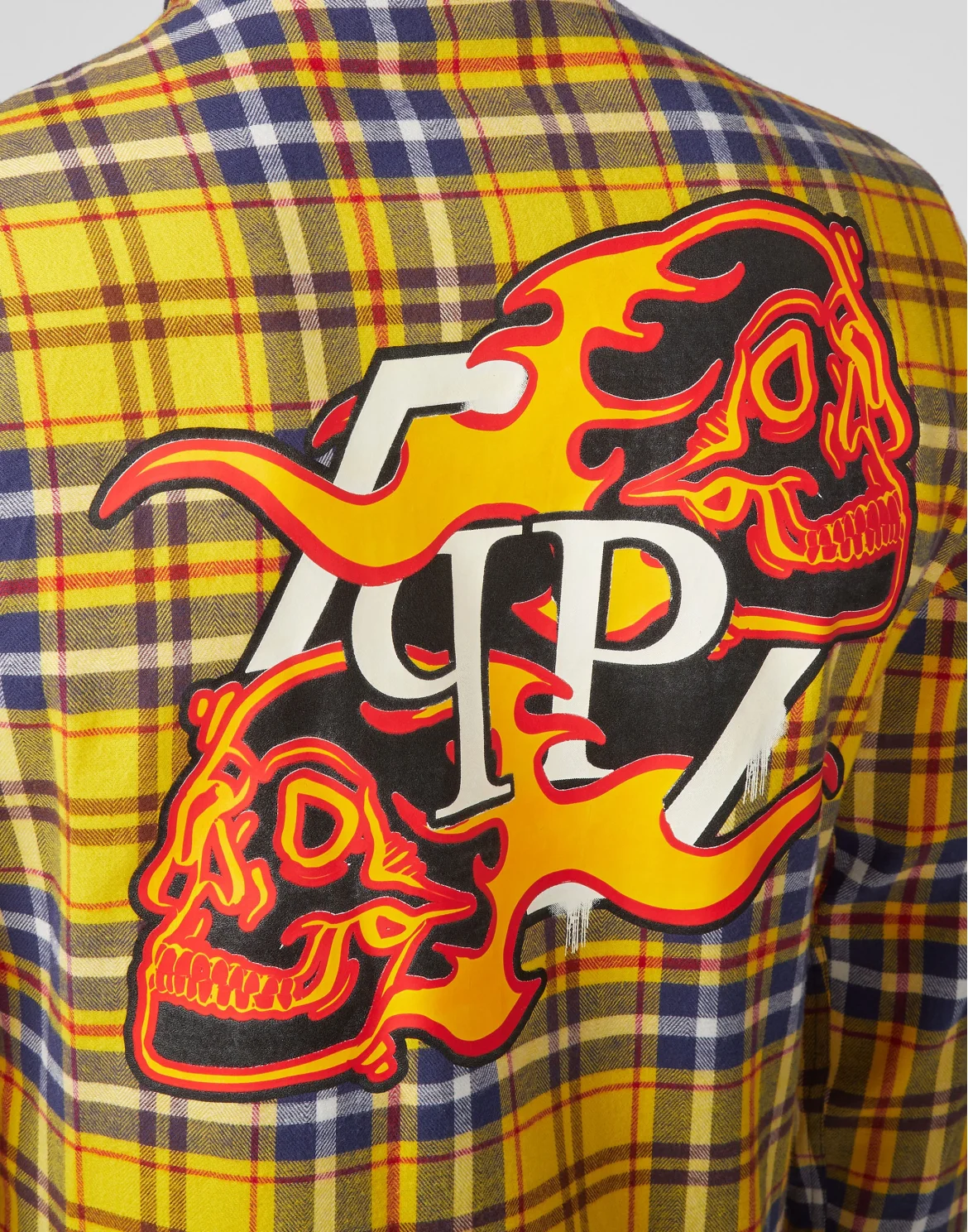 Shirt Diamond Cut LS Skull on fire, цвет: Серый