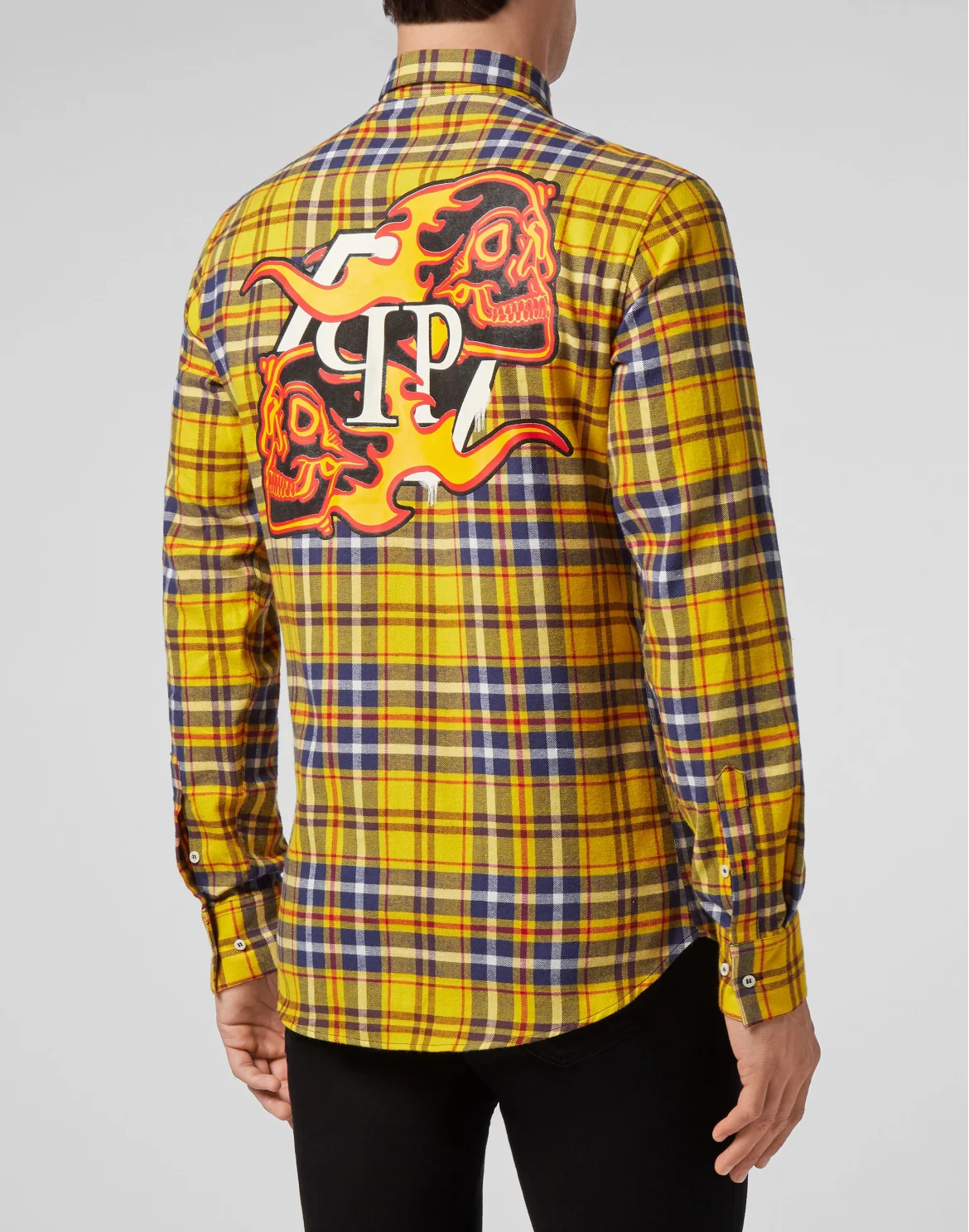 Shirt Diamond Cut LS Skull on fire, цвет: Серый