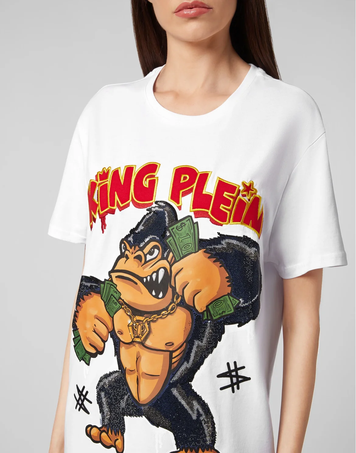 T-shirt Round Neck SS King Plein, цвет: Белый