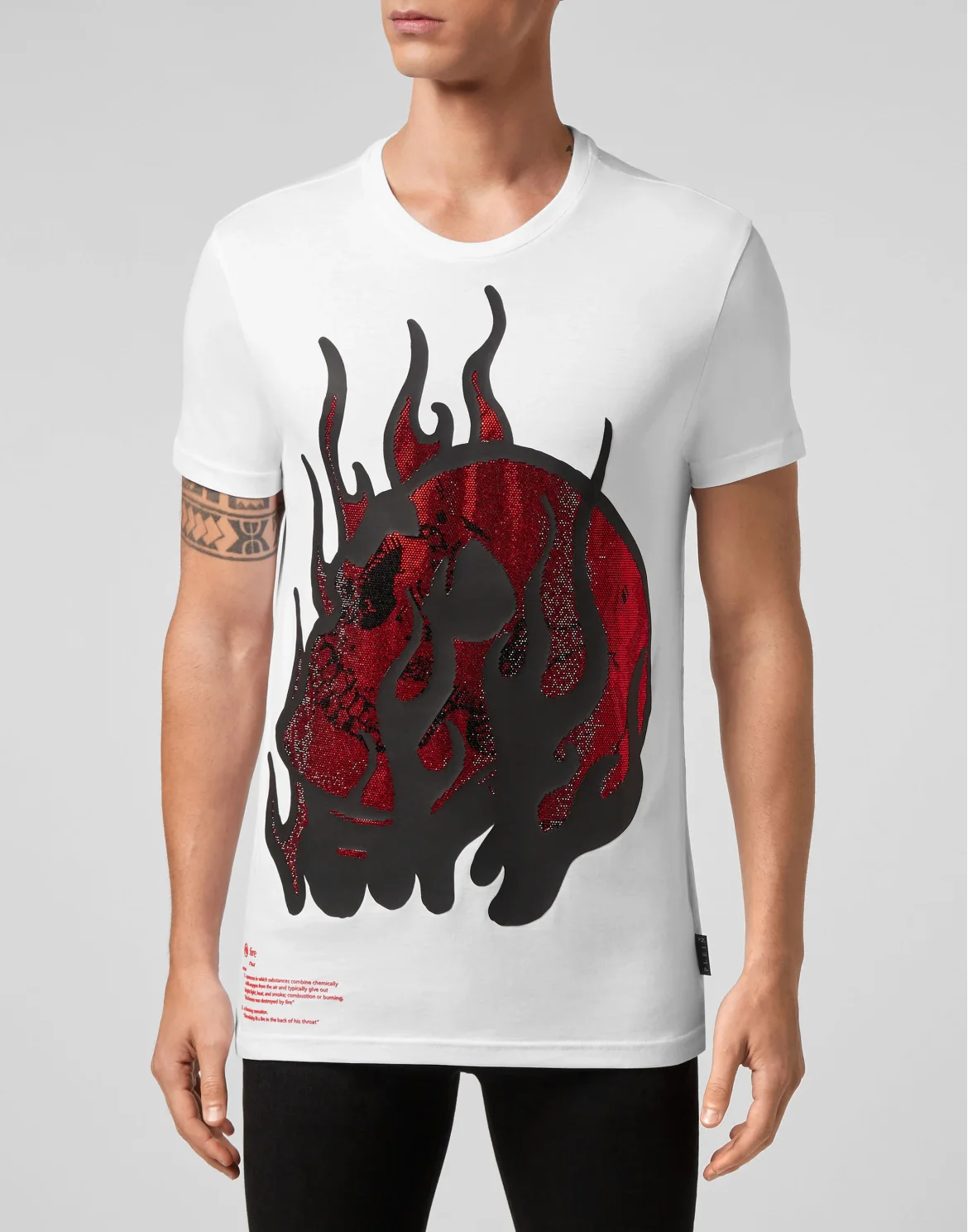 T-shirt Round Neck SS Skull on fire, цвет: Белый
