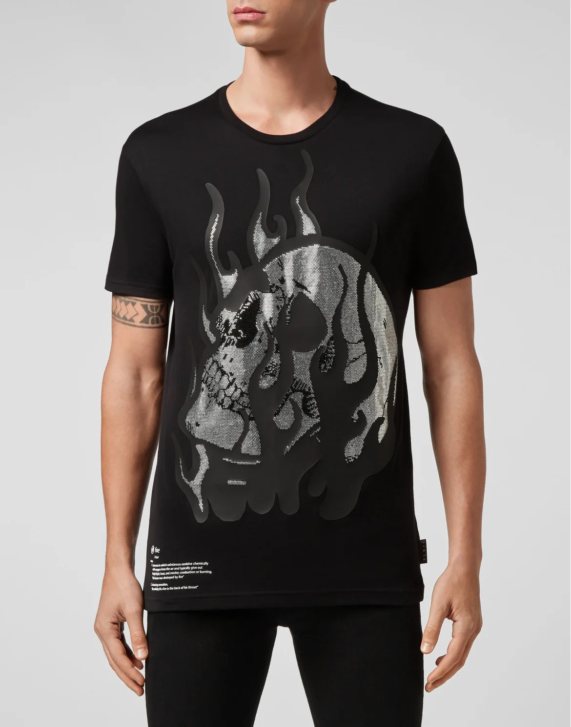 T-shirt Round Neck SS Skull on fire, цвет: Черный