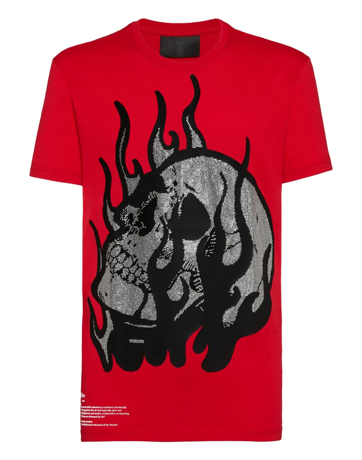 T-shirt Round Neck SS Skull on fire, цвет: Красный