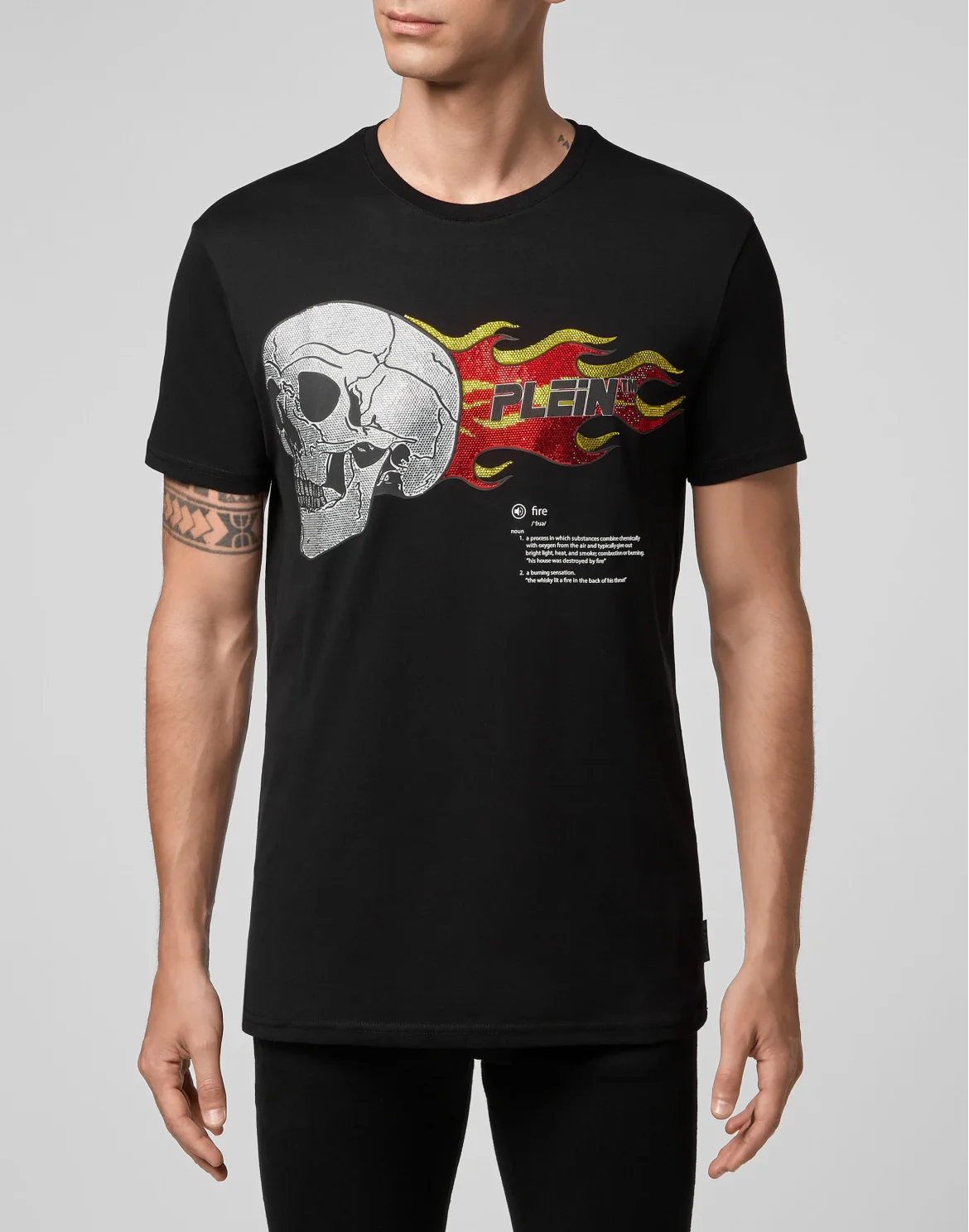 T-shirt Round Neck SS Skull on fire, цвет: Черный