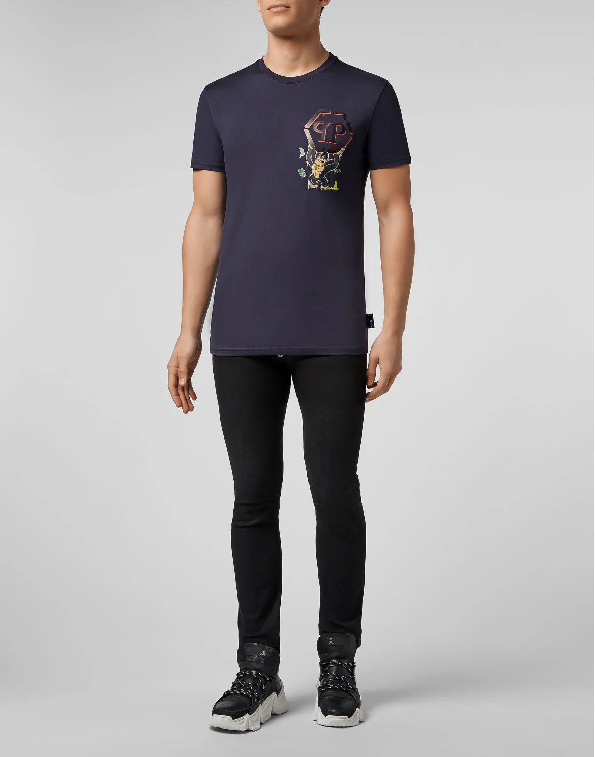 T-shirt Round Neck SS King Plein, цвет: Синий