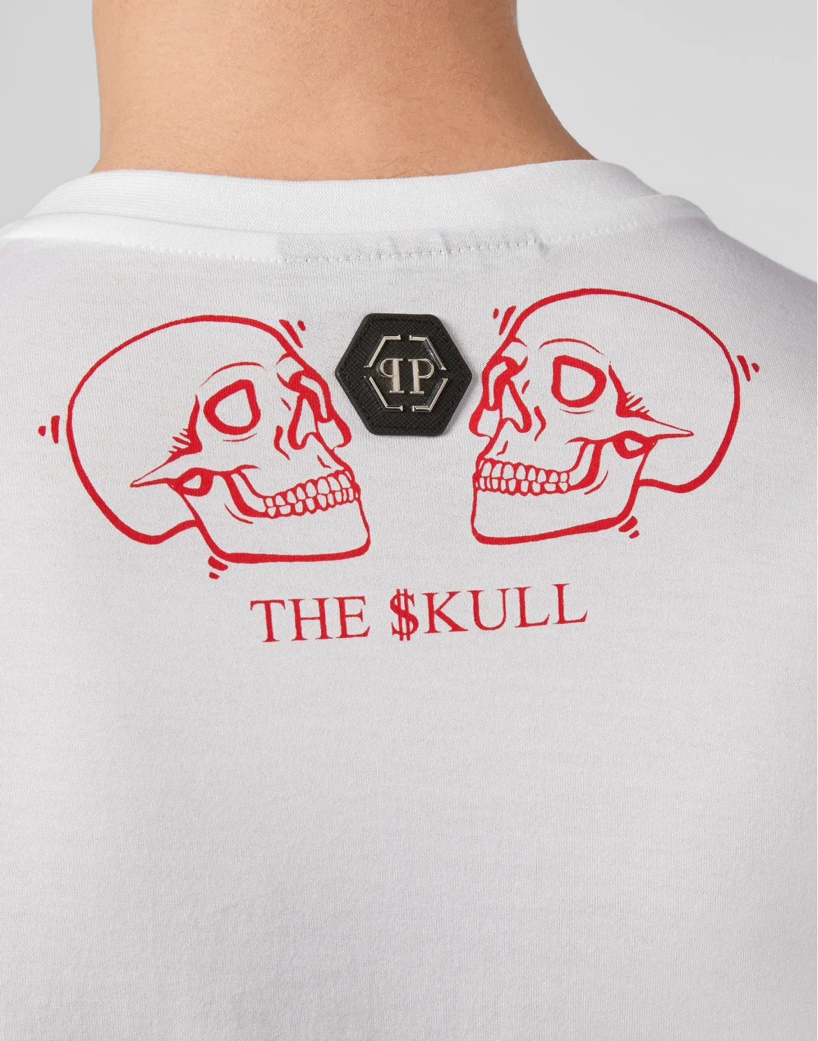 T-shirt Round Neck SS Crystal outline Skull, цвет: Белый