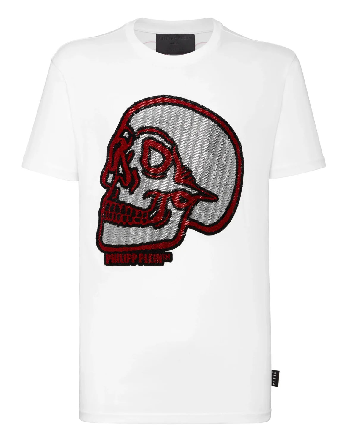 T-shirt Round Neck SS Crystal outline Skull, цвет: Белый