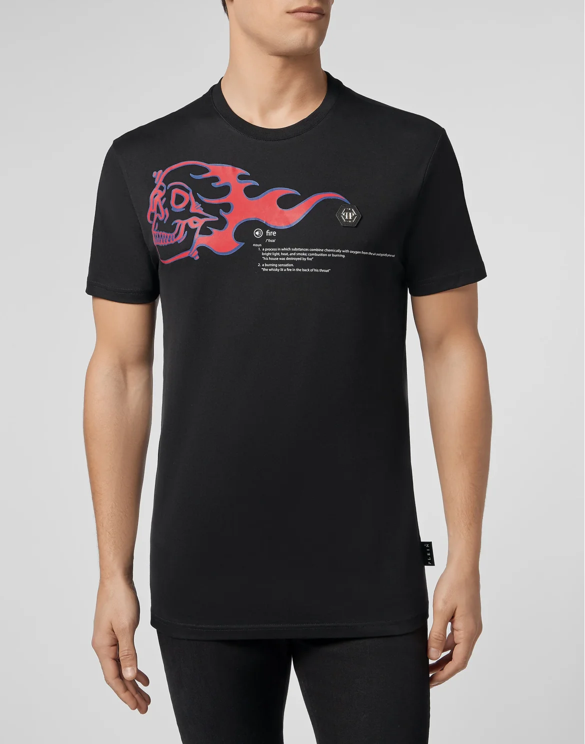 T-shirt Round Neck SS Skull on fire, цвет: Черный