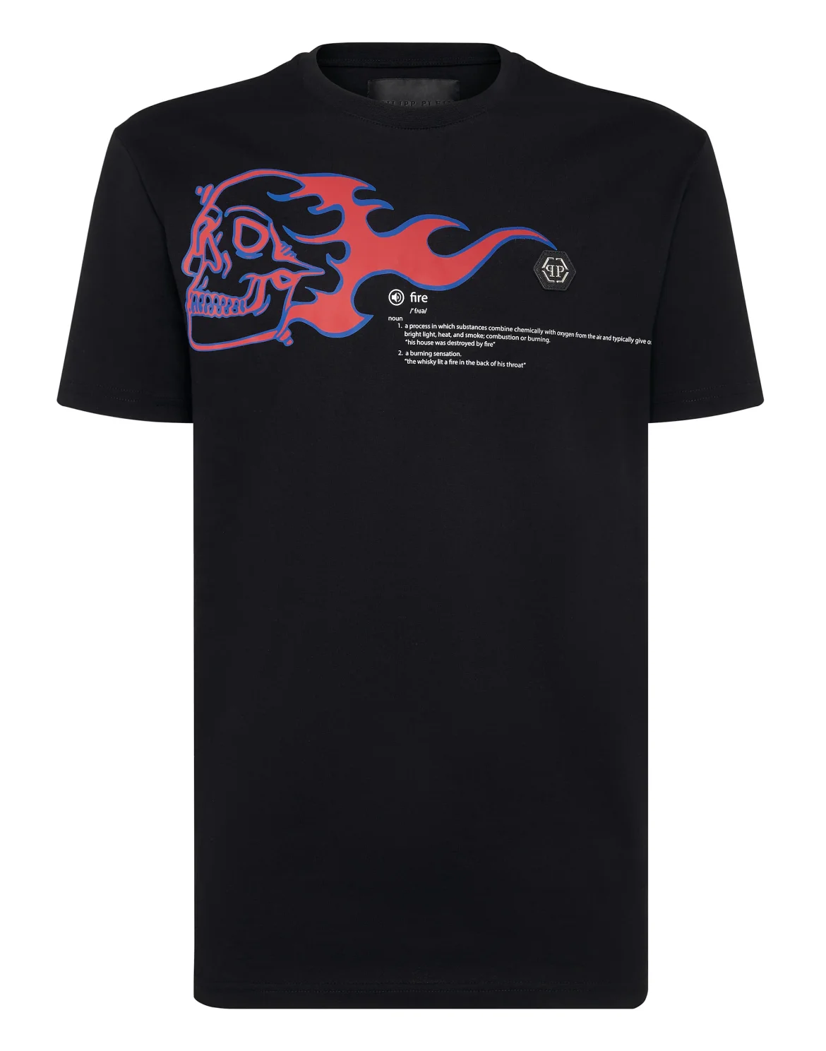 T-shirt Round Neck SS Skull on fire, цвет: Черный