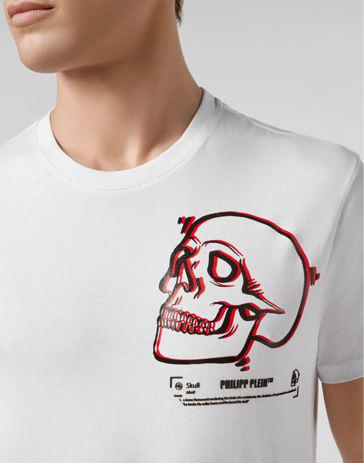 T-shirt Round Neck SS Outline Skull, цвет: Белый