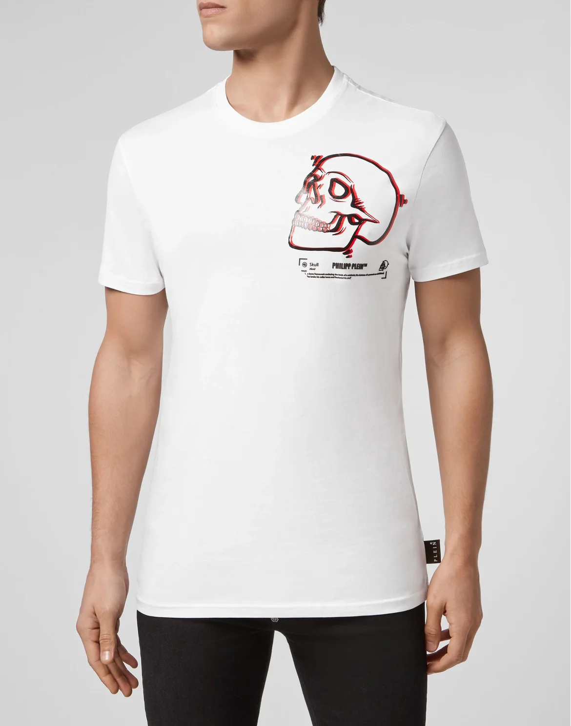 T-shirt Round Neck SS Outline Skull, цвет: Белый