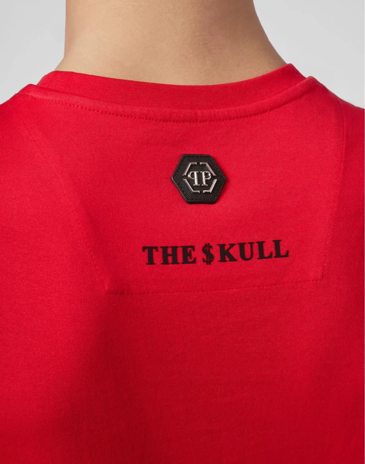 T-shirt Round Neck SS Outline Skull, цвет: Красный