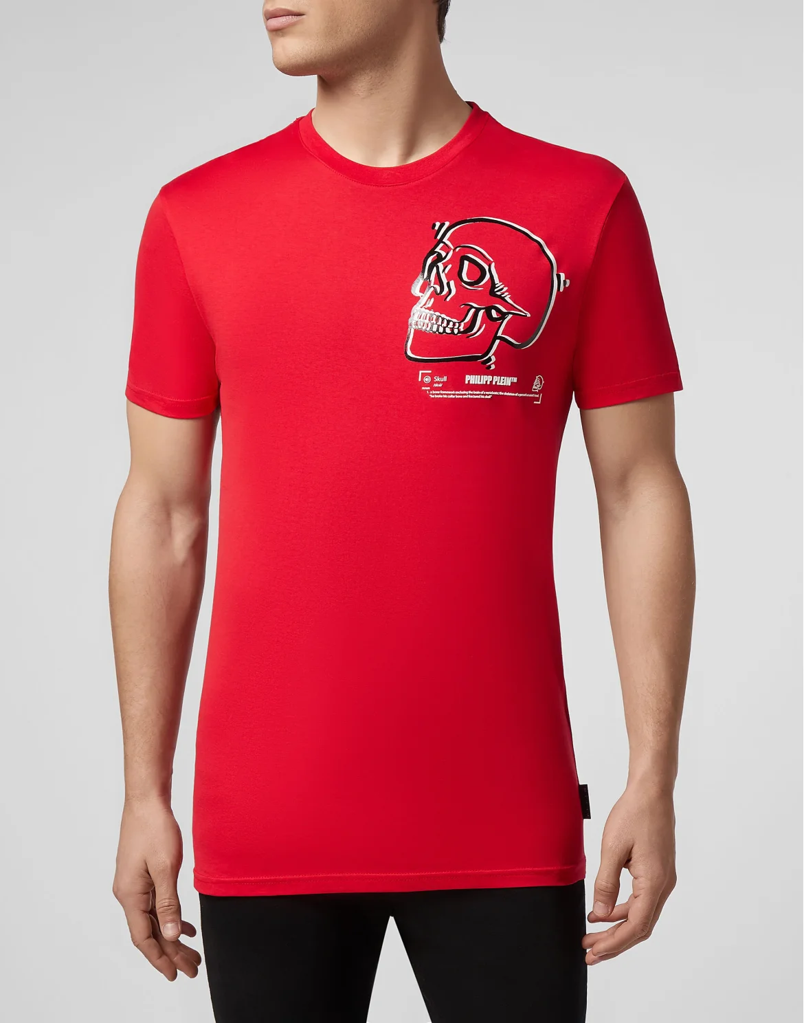 T-shirt Round Neck SS Outline Skull, цвет: Красный