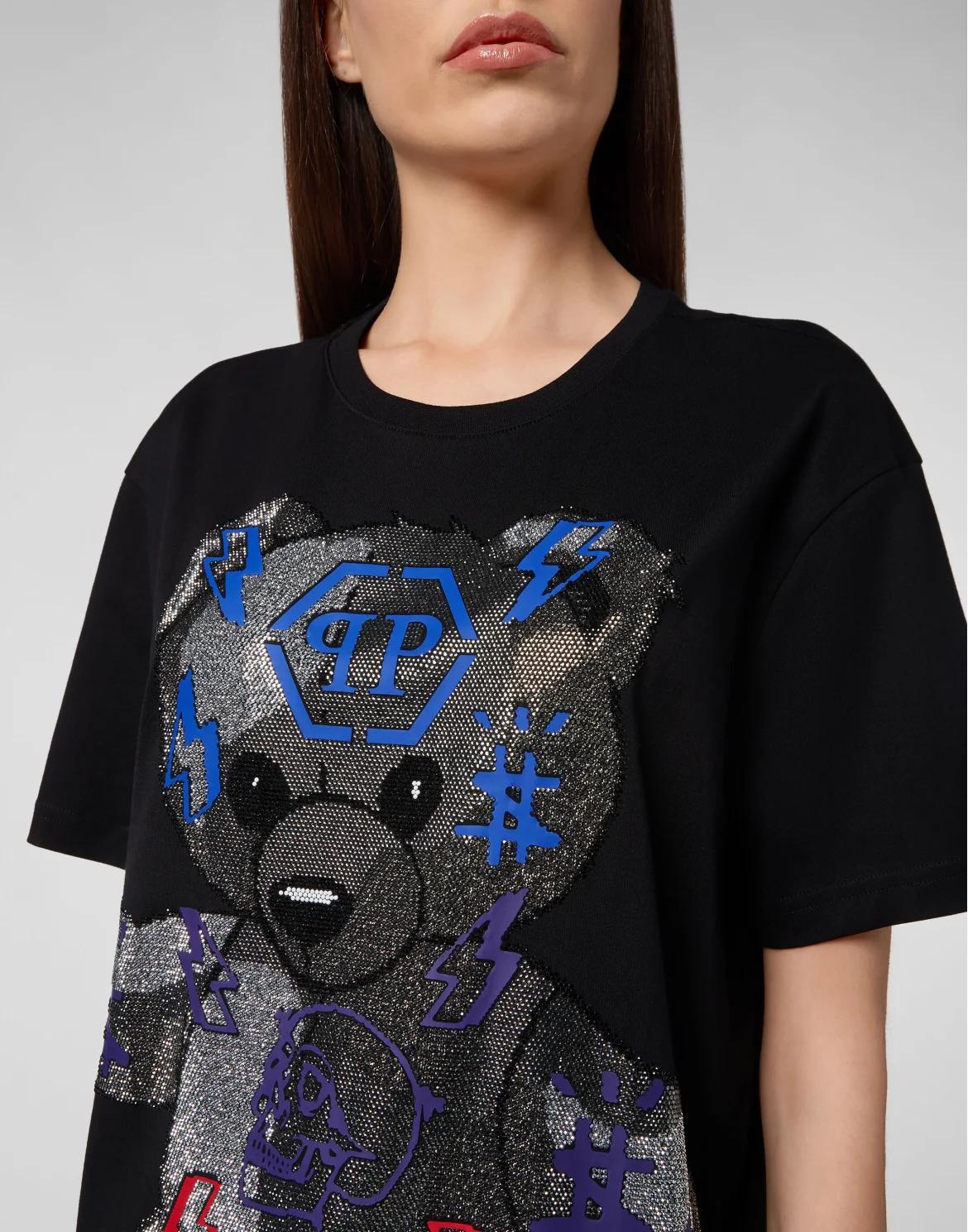 T-shirt Round Neck SS Teddy Bear, цвет: Черный