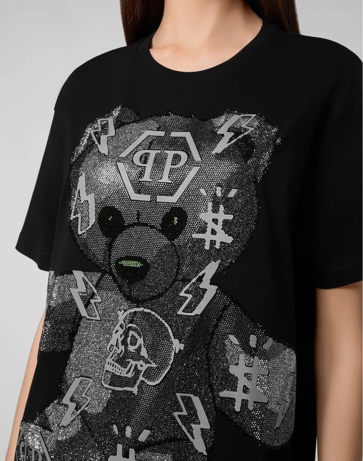 T-shirt Round Neck SS Teddy Bear, цвет: Черный