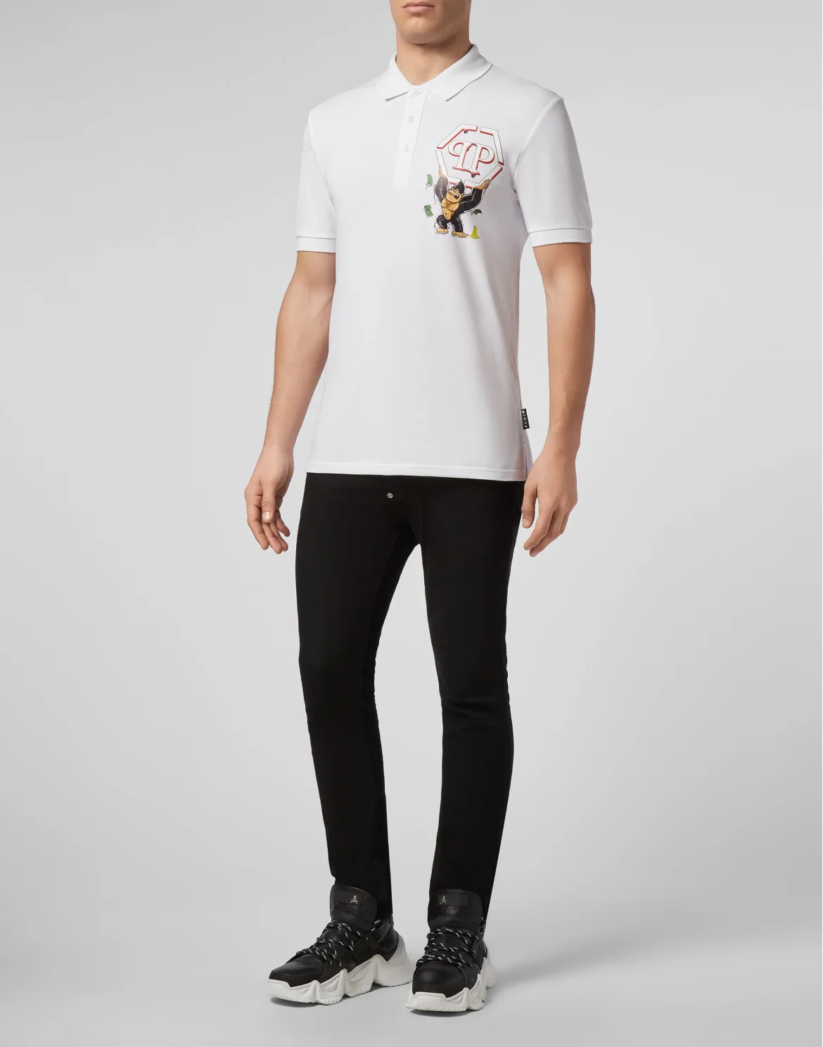 Slim Fit Polo shirt SS King Plein, цвет: Белый