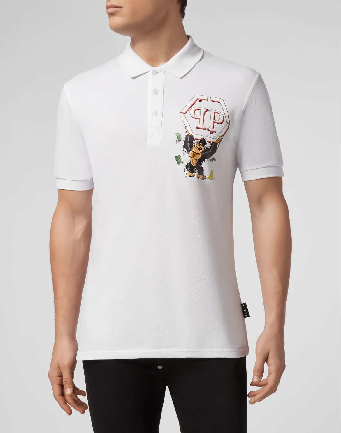 Slim Fit Polo shirt SS King Plein, цвет: Белый
