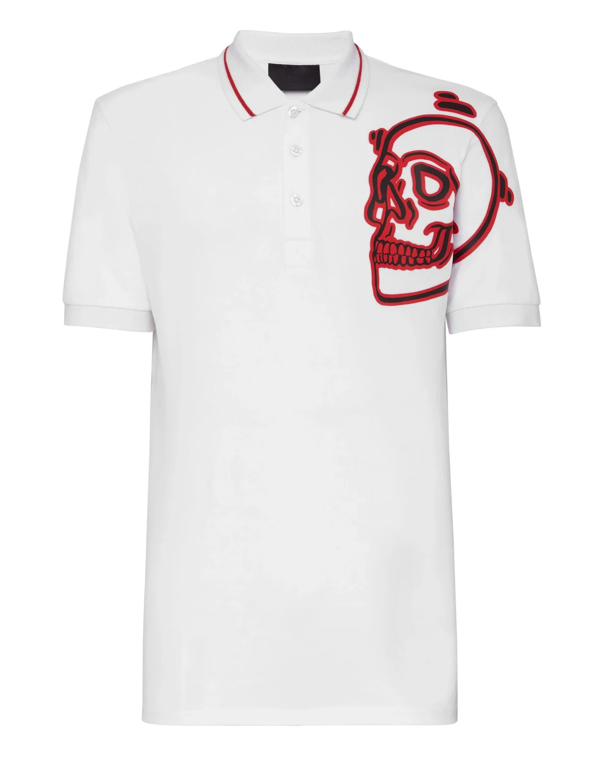 Slim Fit Polo shirt SS Outline Skull, цвет: Белый