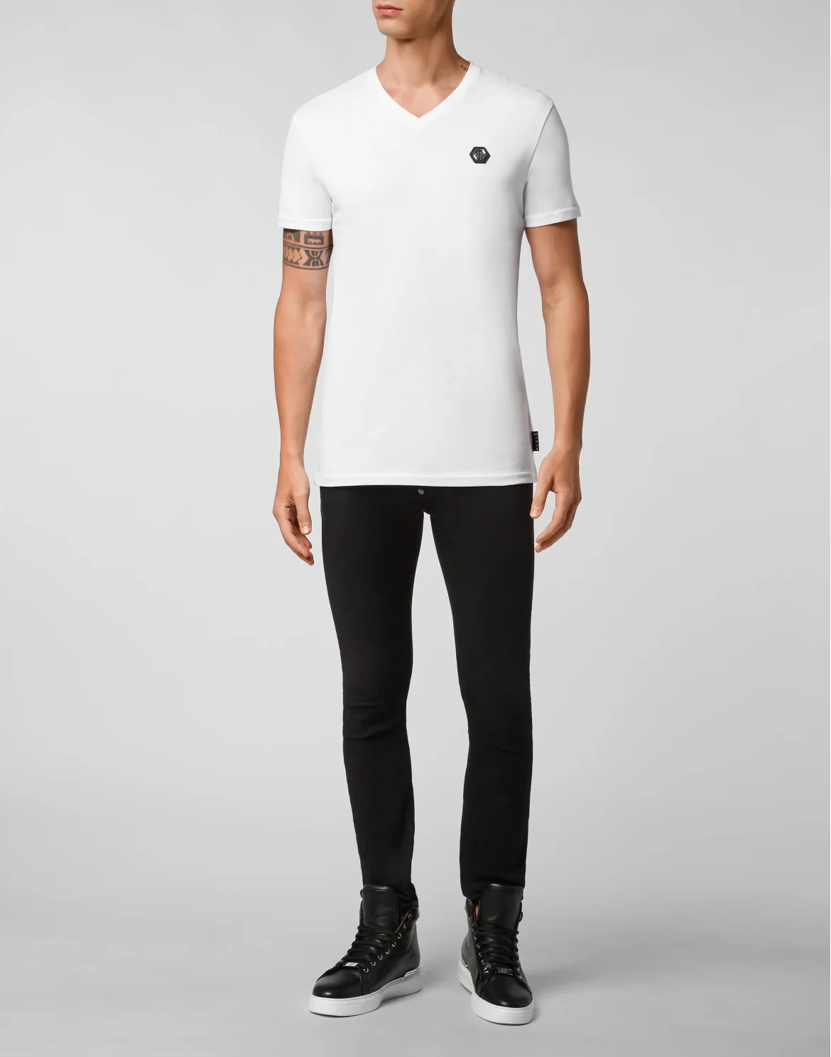 T-shirt V-Neck SS King Plein, цвет: Белый