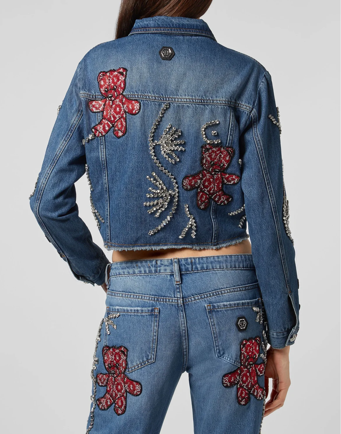 Denim Jacket Allover Teddy Bear, цвет: Синий