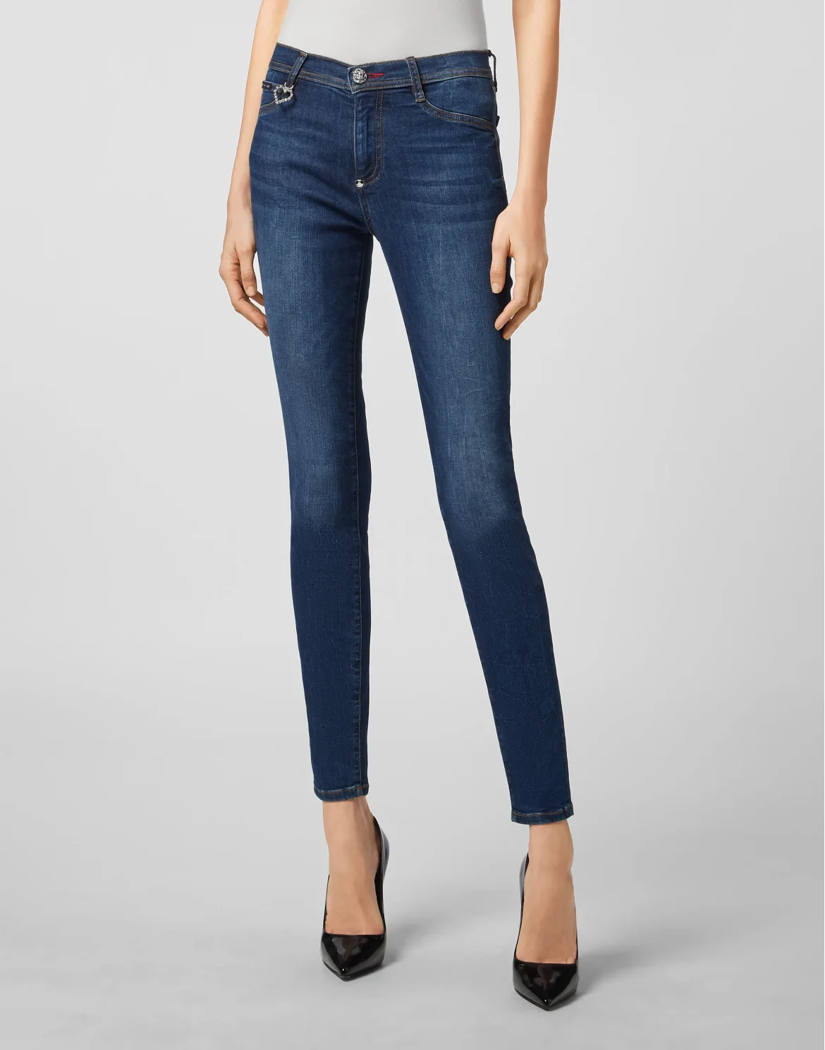 High Waist Jegging Philipp Plein TM, цвет: Синий
