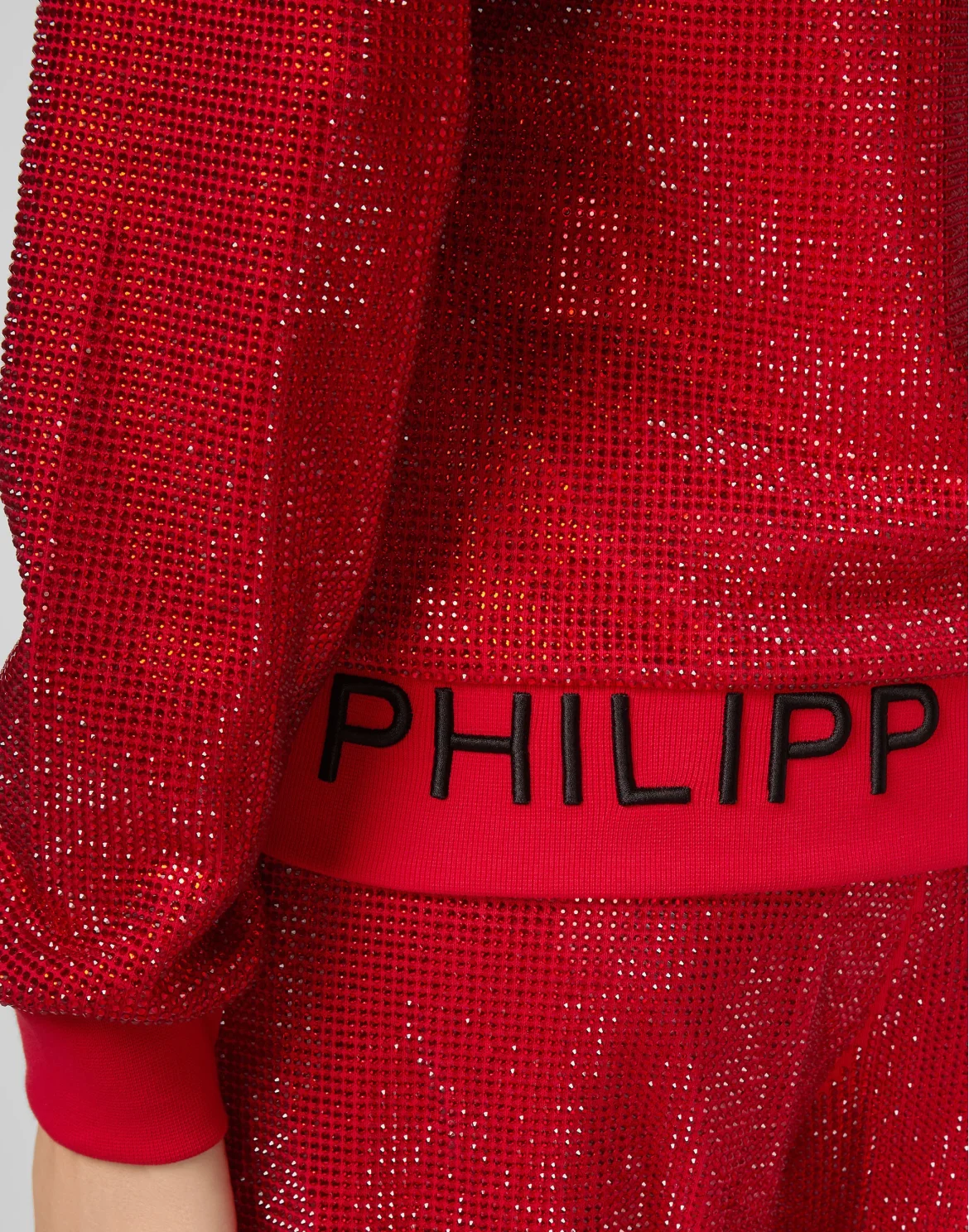 Hoodie Sweatjacket Crystal Plein, цвет: Красный
