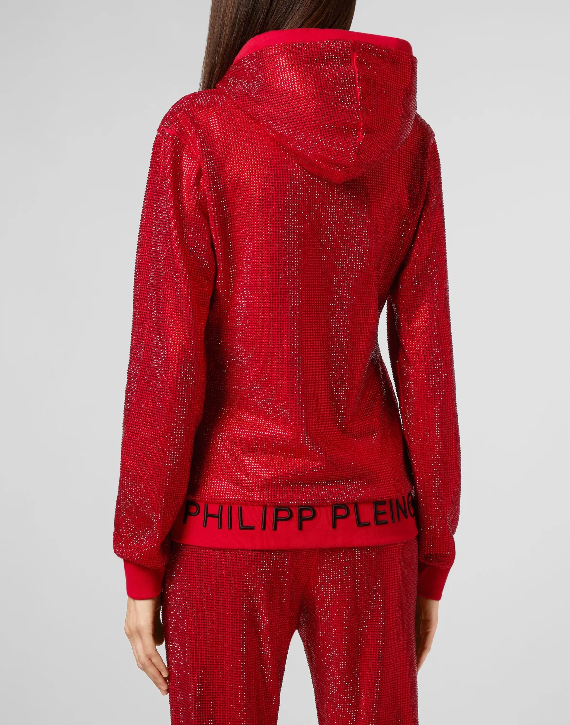Hoodie Sweatjacket Crystal Plein, цвет: Красный