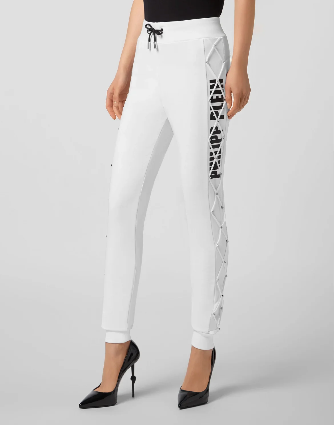 Jogging Trousers Net Crystal Touch Fringe, цвет: Белый