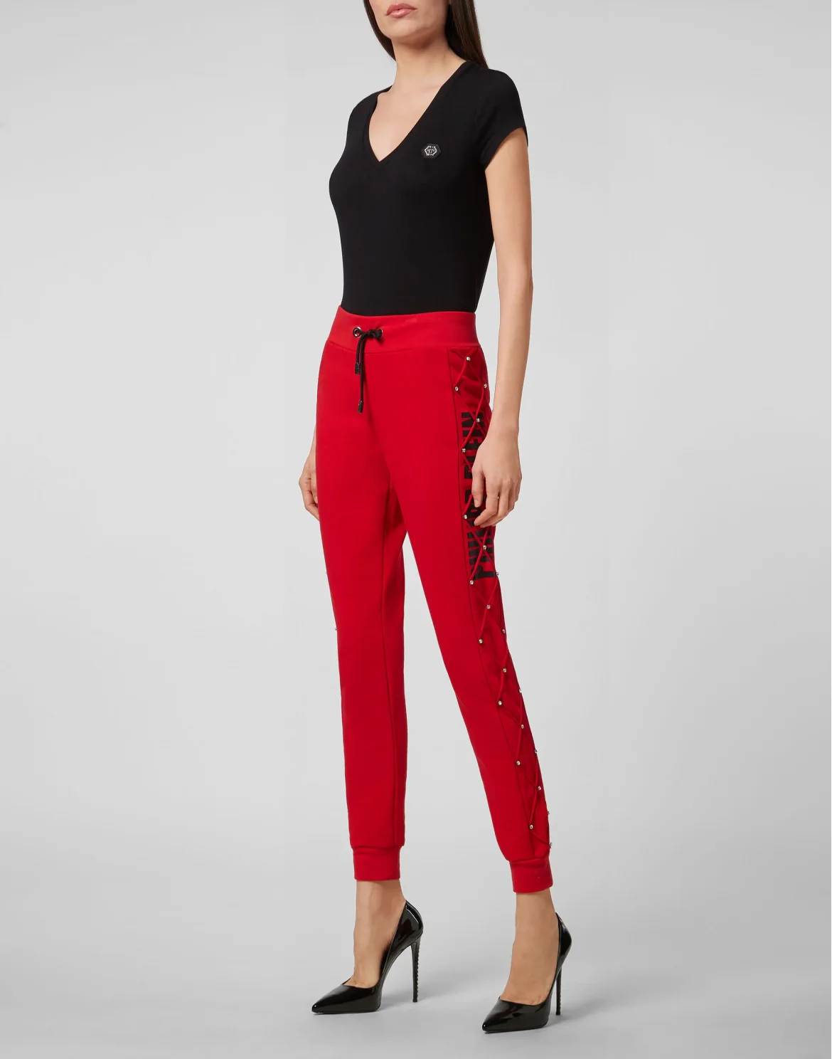 Jogging Trousers Net Crystal Touch Fringe, цвет: Красный