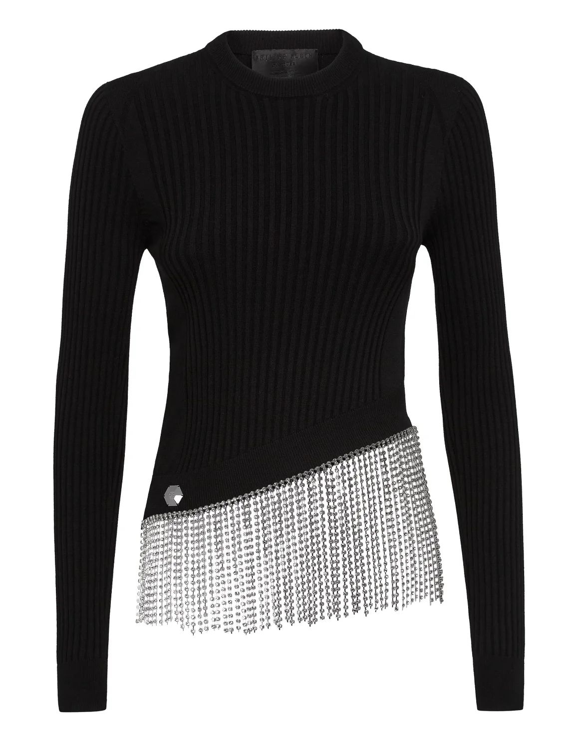 Turtleneck LS Crystal  Fringe, цвет: Черный
