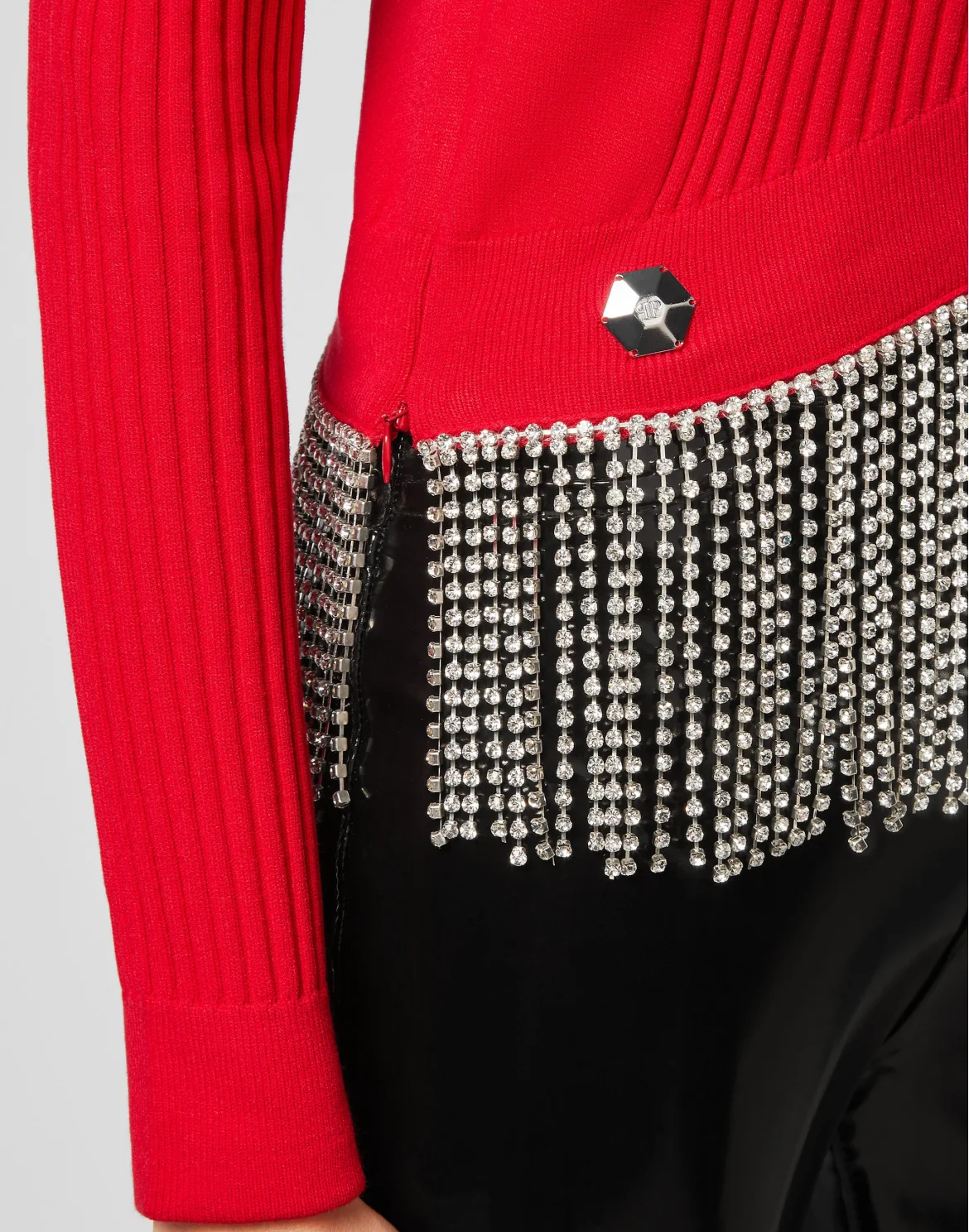 Turtleneck LS Crystal  Fringe, цвет: Красный