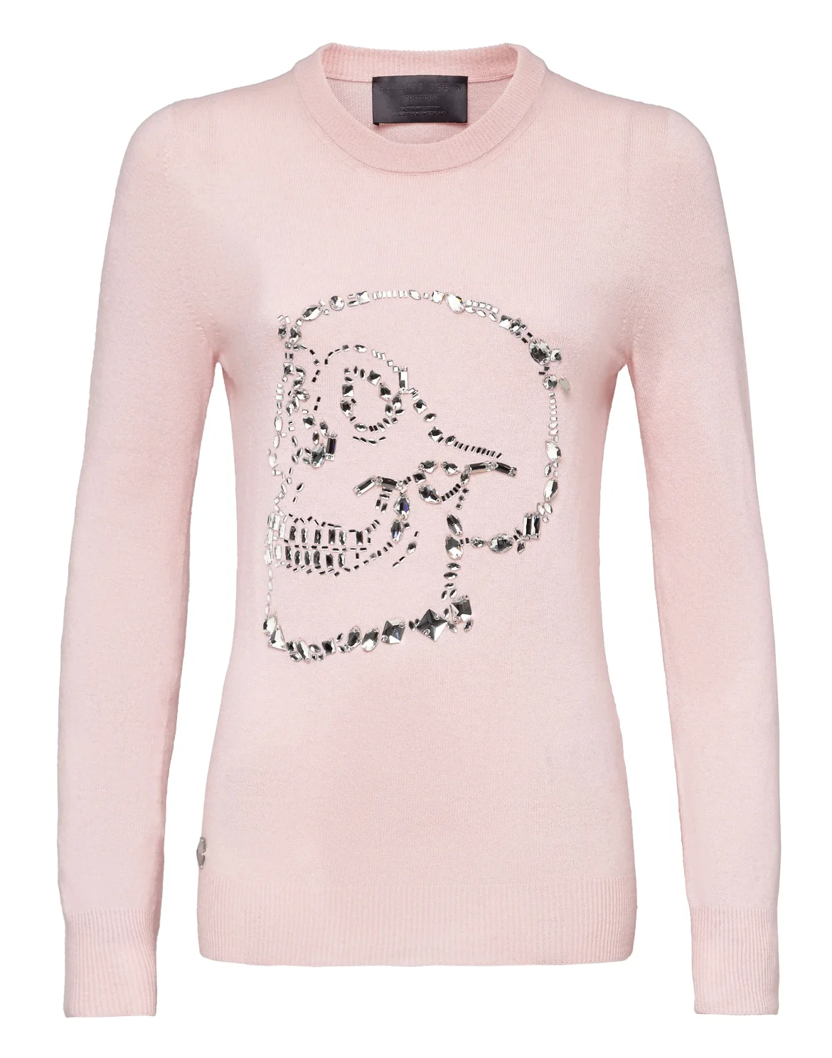 Pullover Round Neck LS Look At Me  Skull crystal, цвет: Розовый