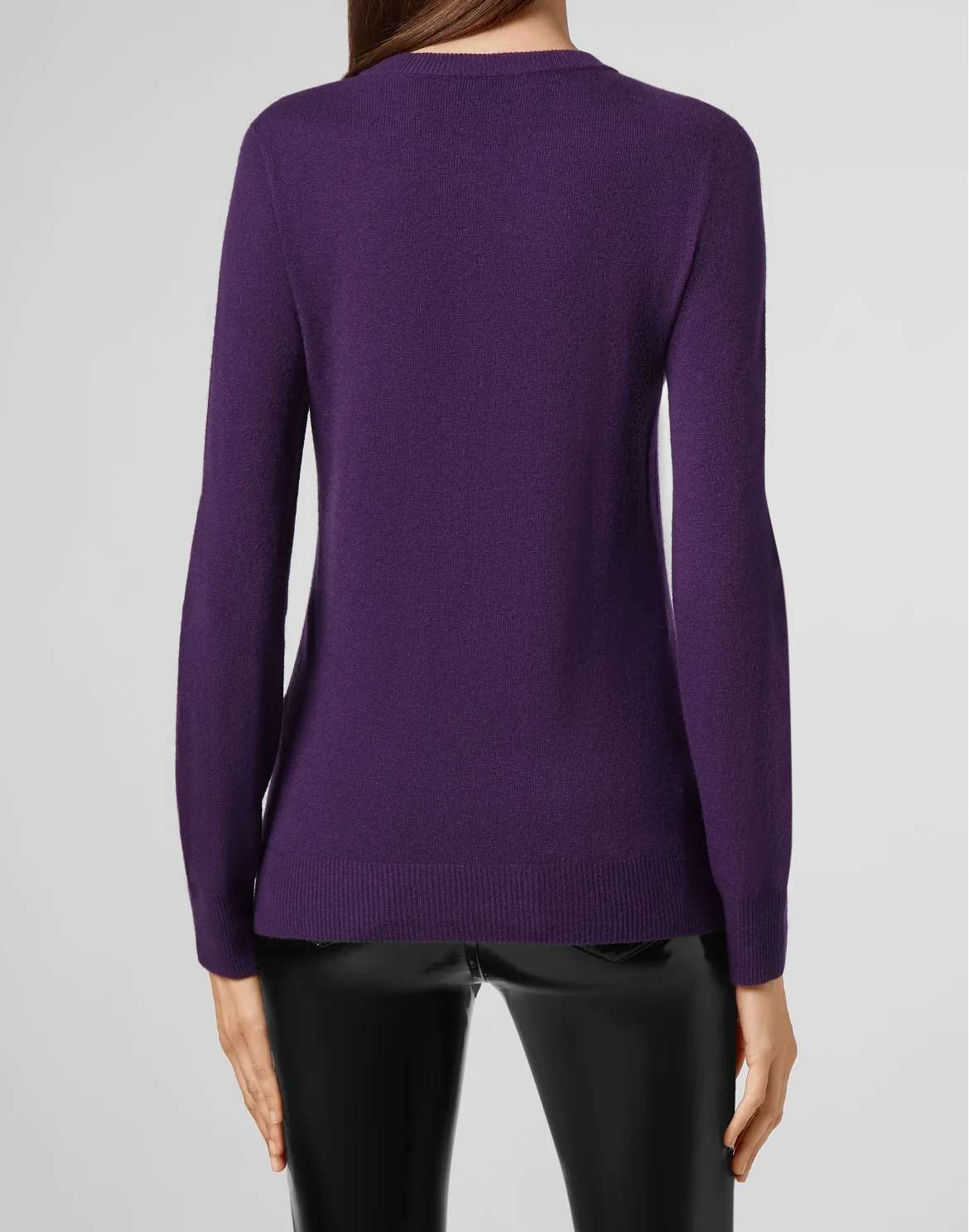 Pullover Round Neck LS Look At Me  Skull crystal, цвет: Фиолетовый