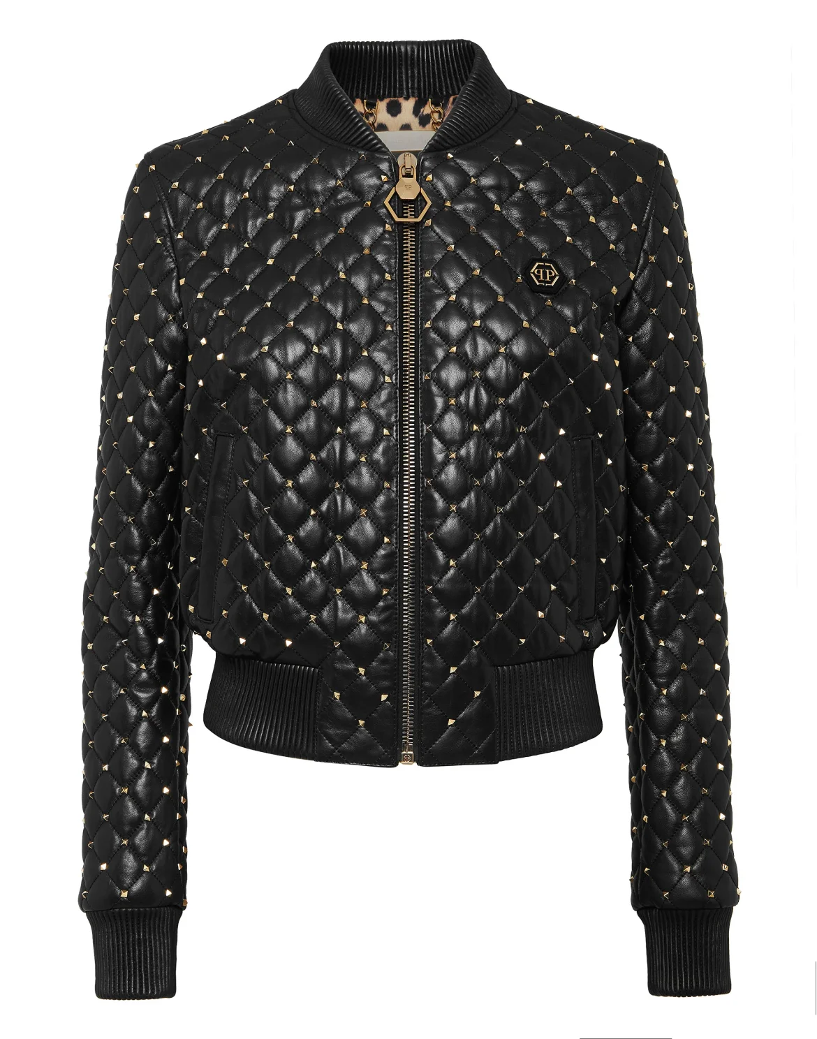 Leather Bomber Studs, цвет: Черный