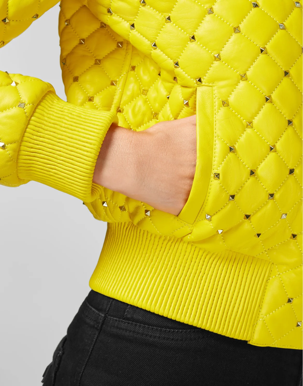 Leather Bomber Studs, цвет: Желтый