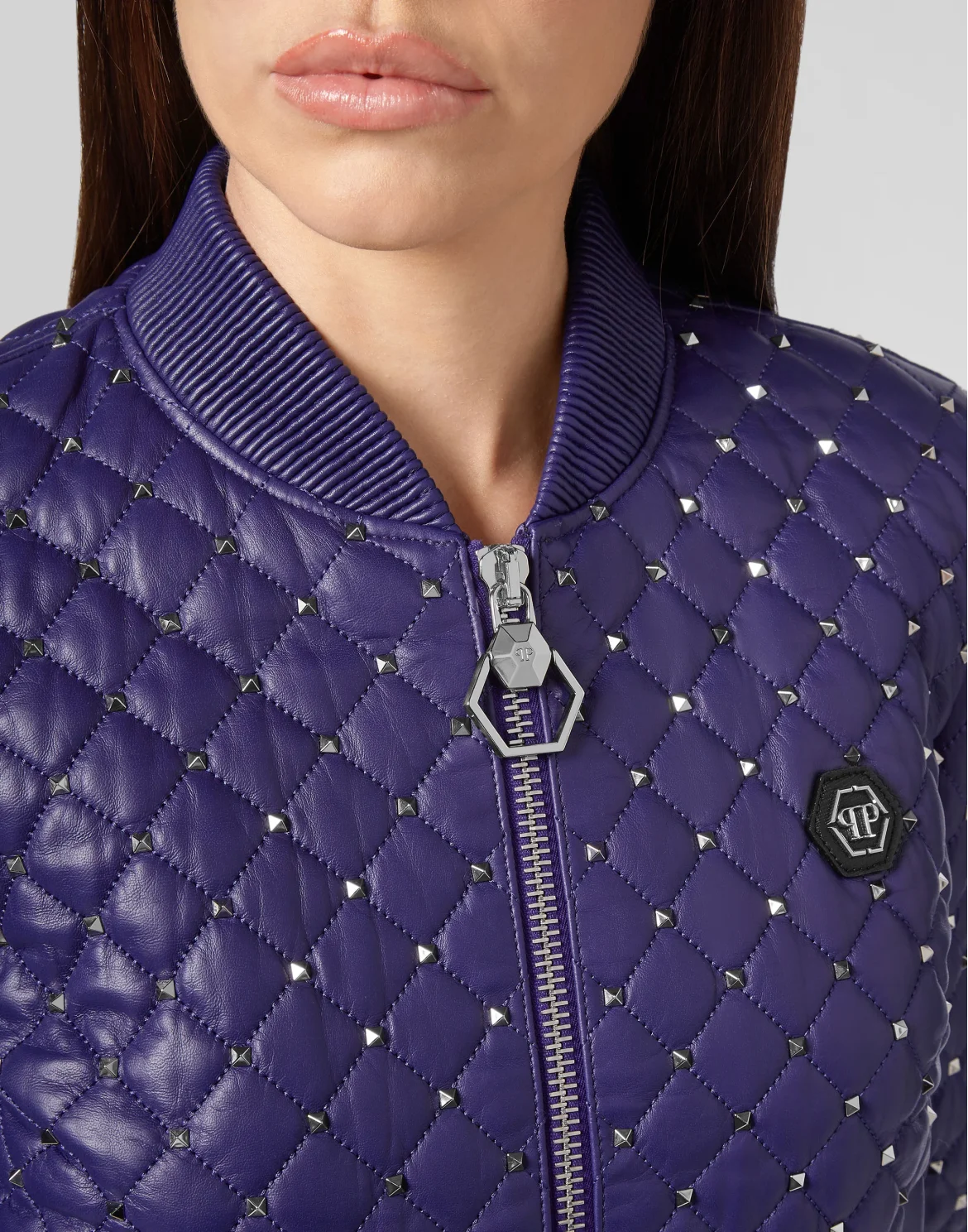 Leather Bomber Studs, цвет: Фиолетовый