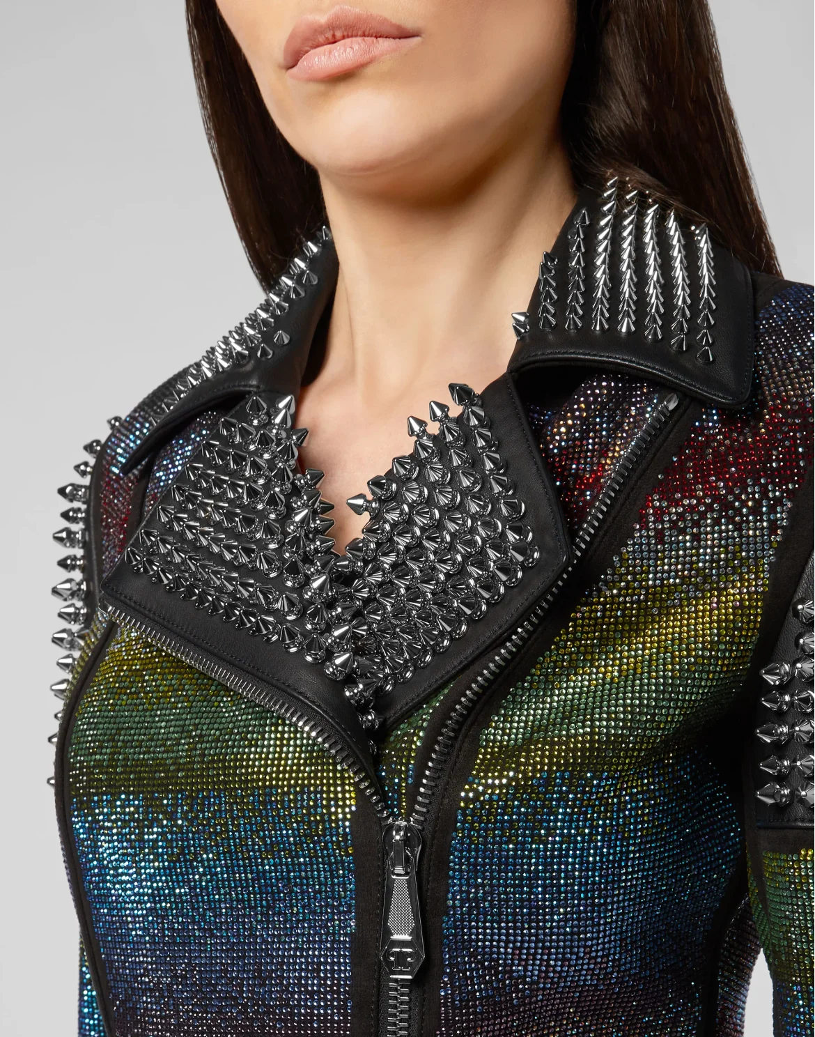 Leather Biker Rainbow Crystal, цвет: Мультиколор