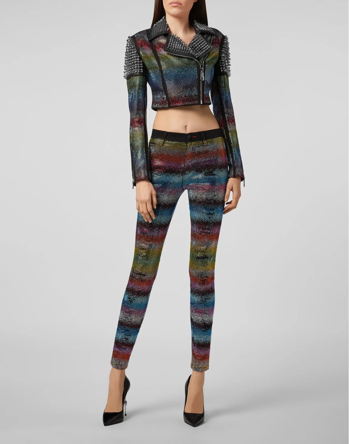 Leather Biker Rainbow Crystal, цвет: Мультиколор