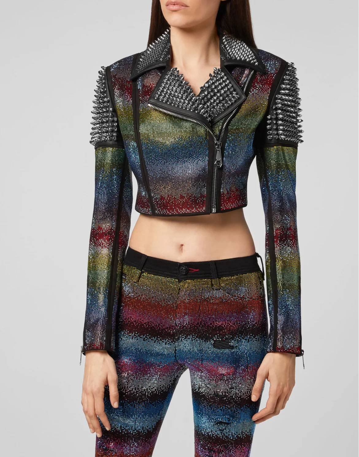 Leather Biker Rainbow Crystal, цвет: Мультиколор